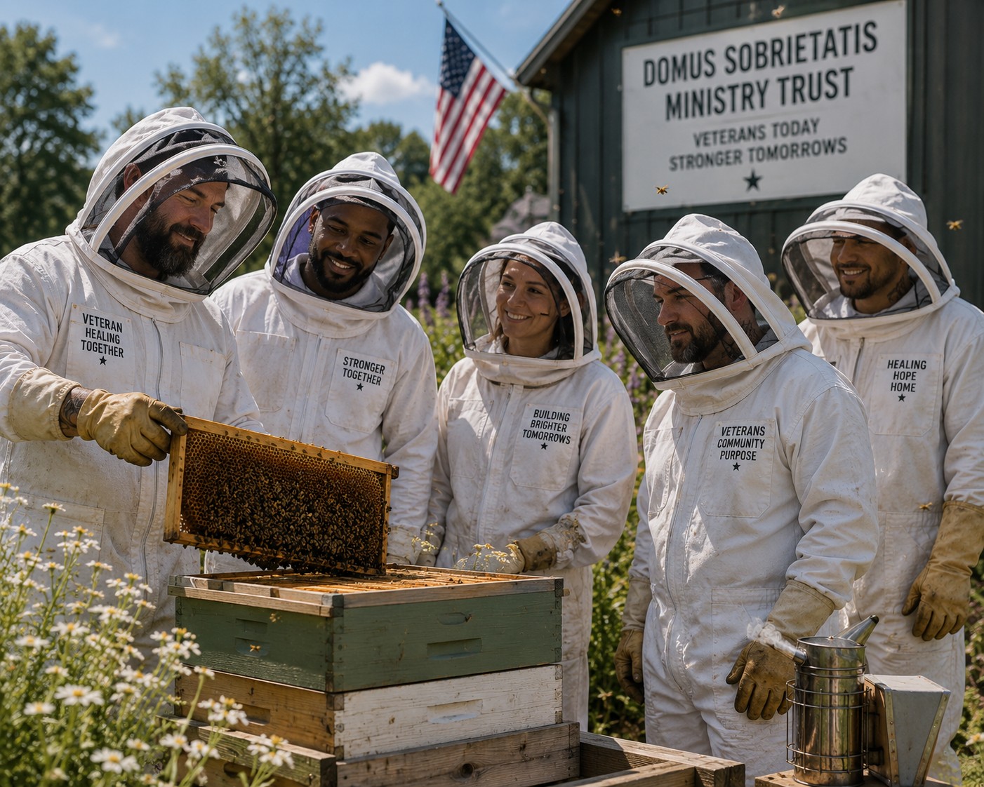 Veterans learning beekeeping together